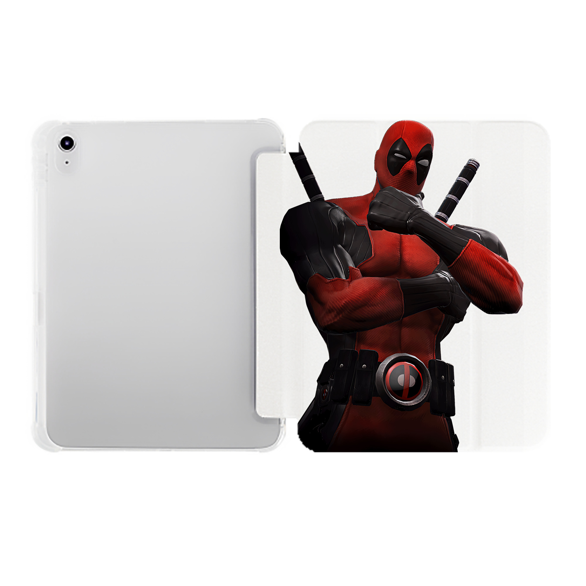 （画像用） Deadpool デッドプール IPad ケース ペン収納付き 三つ折りスタンド PUレザー×シリコン 対応機種9.5/10.5/10.9インチ